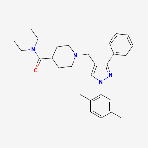 molecular formula C28H36N4O B5196972 1-{[1-(2,5-dimethylphenyl)-3-phenyl-1H-pyrazol-4-yl]methyl}-N,N-diethyl-4-piperidinecarboxamide 