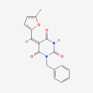 1-benzyl-5-[(5-methyl-2-furyl)methylene]-2,4,6(1H,3H,5H)-pyrimidinetrione