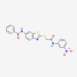 N-[2-({2-[(3-nitrophenyl)amino]-2-oxoethyl}thio)-1,3-benzothiazol-6-yl]benzamide