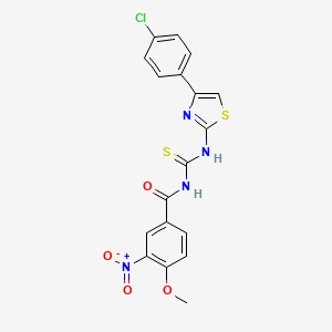 N-({[4-(4-chlorophenyl)-1,3-thiazol-2-yl]amino}carbonothioyl)-4-methoxy-3-nitrobenzamide