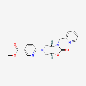 methyl 6-[(3aS*,6aR*)-2-oxo-3-(2-pyridinylmethyl)hexahydro-5H-pyrrolo[3,4-d][1,3]oxazol-5-yl]nicotinate