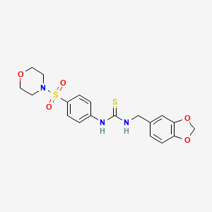 molecular formula C19H21N3O5S2 B5197043 N-(1,3-benzodioxol-5-ylmethyl)-N'-[4-(4-morpholinylsulfonyl)phenyl]thiourea 