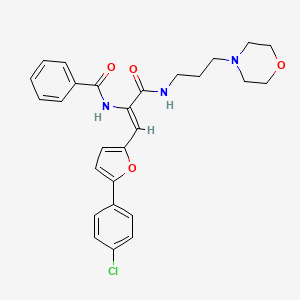 molecular formula C27H28ClN3O4 B5197047 N-[2-[5-(4-chlorophenyl)-2-furyl]-1-({[3-(4-morpholinyl)propyl]amino}carbonyl)vinyl]benzamide 