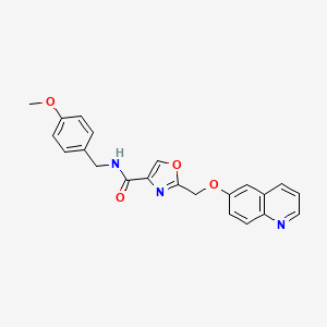 N-(4-methoxybenzyl)-2-[(6-quinolinyloxy)methyl]-1,3-oxazole-4-carboxamide