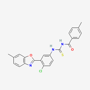 N-({[4-chloro-3-(6-methyl-1,3-benzoxazol-2-yl)phenyl]amino}carbonothioyl)-4-methylbenzamide