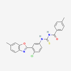 molecular formula C23H18ClN3O2S B5197090 N-({[4-chloro-3-(6-methyl-1,3-benzoxazol-2-yl)phenyl]amino}carbonothioyl)-4-methylbenzamide 