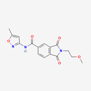 molecular formula C16H15N3O5 B5197113 2-(2-methoxyethyl)-N-(5-methyl-3-isoxazolyl)-1,3-dioxo-5-isoindolinecarboxamide 