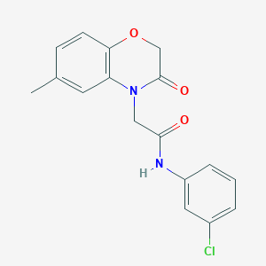 molecular formula C17H15ClN2O3 B5197120 N-(3-chlorophenyl)-2-(6-methyl-3-oxo-2,3-dihydro-4H-1,4-benzoxazin-4-yl)acetamide 