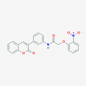 molecular formula C23H16N2O6 B5197135 2-(2-nitrophenoxy)-N-[3-(2-oxo-2H-chromen-3-yl)phenyl]acetamide 