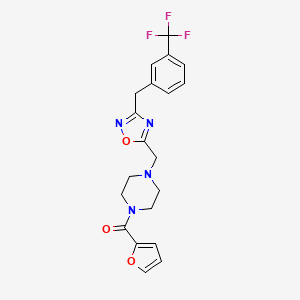 molecular formula C20H19F3N4O3 B5197142 1-(2-furoyl)-4-({3-[3-(trifluoromethyl)benzyl]-1,2,4-oxadiazol-5-yl}methyl)piperazine 