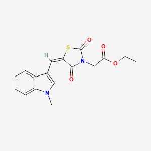 molecular formula C17H16N2O4S B5197162 ethyl {5-[(1-methyl-1H-indol-3-yl)methylene]-2,4-dioxo-1,3-thiazolidin-3-yl}acetate 