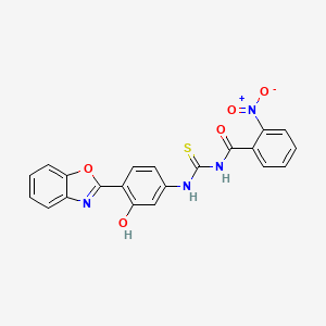 molecular formula C21H14N4O5S B5197172 N-({[4-(1,3-benzoxazol-2-yl)-3-hydroxyphenyl]amino}carbonothioyl)-2-nitrobenzamide 