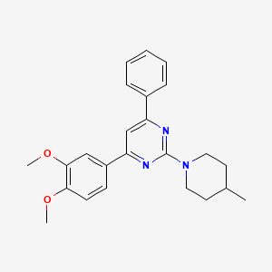 molecular formula C24H27N3O2 B5197191 4-(3,4-dimethoxyphenyl)-2-(4-methyl-1-piperidinyl)-6-phenylpyrimidine 