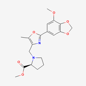 methyl 1-{[2-(7-methoxy-1,3-benzodioxol-5-yl)-5-methyl-1,3-oxazol-4-yl]methyl}-L-prolinate