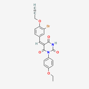molecular formula C22H17BrN2O5 B5197198 5-[3-bromo-4-(2-propyn-1-yloxy)benzylidene]-1-(4-ethoxyphenyl)-2,4,6(1H,3H,5H)-pyrimidinetrione 
