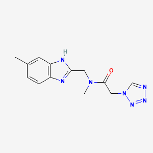 molecular formula C13H15N7O B5197203 N-methyl-N-[(6-methyl-1H-benzimidazol-2-yl)methyl]-2-(1H-tetrazol-1-yl)acetamide trifluoroacetate 