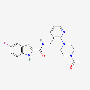 molecular formula C21H22FN5O2 B5197220 N-{[2-(4-acetyl-1-piperazinyl)-3-pyridinyl]methyl}-5-fluoro-1H-indole-2-carboxamide 