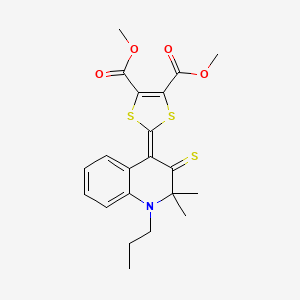 dimethyl 2-(2,2-dimethyl-1-propyl-3-thioxo-2,3-dihydro-4(1H)-quinolinylidene)-1,3-dithiole-4,5-dicarboxylate