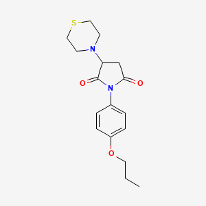 molecular formula C17H22N2O3S B5197254 1-(4-propoxyphenyl)-3-(4-thiomorpholinyl)-2,5-pyrrolidinedione 