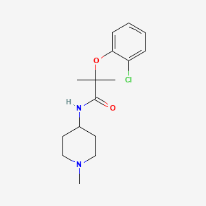 molecular formula C16H23ClN2O2 B5197327 2-(2-chlorophenoxy)-2-methyl-N-(1-methyl-4-piperidinyl)propanamide 