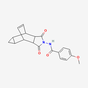 molecular formula C19H18N2O4 B5197334 N-(3,5-dioxo-4-azatetracyclo[5.3.2.0~2,6~.0~8,10~]dodec-11-en-4-yl)-4-methoxybenzamide 