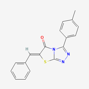 molecular formula C18H13N3OS B5197359 6-benzylidene-3-(4-methylphenyl)[1,3]thiazolo[2,3-c][1,2,4]triazol-5(6H)-one 