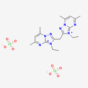 molecular formula C19H26Cl2N8O8 B5197378 2,2'-methylenebis(3-ethyl-5,7-dimethyl-3H-[1,2,4]triazolo[1,5-a]pyrimidin-8-ium) diperchlorate 