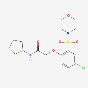molecular formula C17H23ClN2O5S B5197391 2-[4-chloro-2-(4-morpholinylsulfonyl)phenoxy]-N-cyclopentylacetamide 