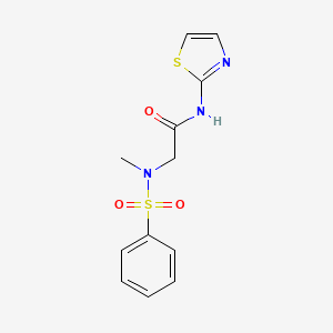 molecular formula C12H13N3O3S2 B5197405 N~2~-methyl-N~2~-(phenylsulfonyl)-N~1~-1,3-thiazol-2-ylglycinamide 