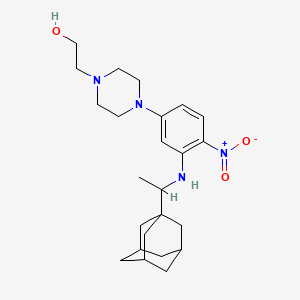 molecular formula C24H36N4O3 B5197434 2-[4-(3-{[1-(1-adamantyl)ethyl]amino}-4-nitrophenyl)-1-piperazinyl]ethanol 