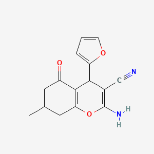 molecular formula C15H14N2O3 B5197466 2-amino-4-(2-furyl)-7-methyl-5-oxo-5,6,7,8-tetrahydro-4H-chromene-3-carbonitrile 