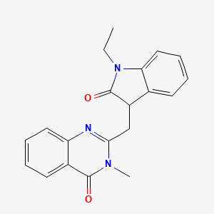 molecular formula C20H19N3O2 B5197472 2-[(1-ethyl-2-oxo-2,3-dihydro-1H-indol-3-yl)methyl]-3-methyl-4(3H)-quinazolinone 