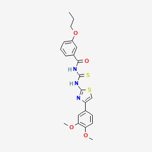 N-({[4-(3,4-dimethoxyphenyl)-1,3-thiazol-2-yl]amino}carbonothioyl)-3-propoxybenzamide