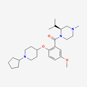 (2S)-1-{2-[(1-cyclopentyl-4-piperidinyl)oxy]-5-methoxybenzoyl}-2-isopropyl-4-methylpiperazine