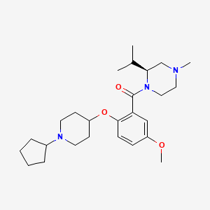 molecular formula C26H41N3O3 B5197494 (2S)-1-{2-[(1-cyclopentyl-4-piperidinyl)oxy]-5-methoxybenzoyl}-2-isopropyl-4-methylpiperazine 