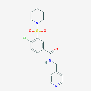 molecular formula C18H20ClN3O3S B5197516 4-chloro-3-(piperidin-1-ylsulfonyl)-N-(pyridin-4-ylmethyl)benzamide 
