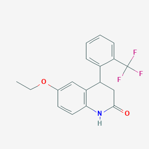 molecular formula C18H16F3NO2 B5197530 6-ethoxy-4-[2-(trifluoromethyl)phenyl]-3,4-dihydro-2(1H)-quinolinone 