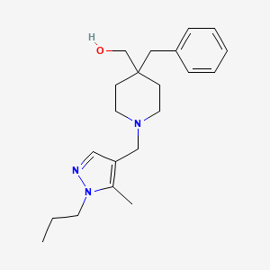 molecular formula C21H31N3O B5197545 {4-benzyl-1-[(5-methyl-1-propyl-1H-pyrazol-4-yl)methyl]-4-piperidinyl}methanol 