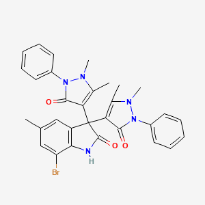 7-bromo-3,3-bis(1,5-dimethyl-3-oxo-2-phenyl-2,3-dihydro-1H-pyrazol-4-yl)-5-methyl-1,3-dihydro-2H-indol-2-one