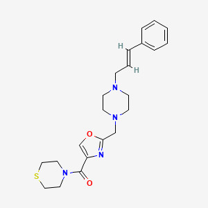 4-{[2-({4-[(2E)-3-phenyl-2-propen-1-yl]-1-piperazinyl}methyl)-1,3-oxazol-4-yl]carbonyl}thiomorpholine