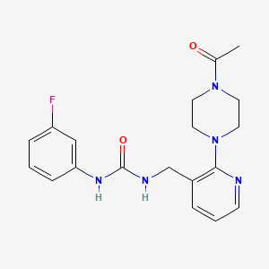 molecular formula C19H22FN5O2 B5197608 N-{[2-(4-acetyl-1-piperazinyl)-3-pyridinyl]methyl}-N'-(3-fluorophenyl)urea 