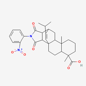 molecular formula C30H36N2O6 B5197625 19-isopropyl-5,9-dimethyl-15-(2-nitrophenyl)-14,16-dioxo-15-azapentacyclo[10.5.2.0~1,10~.0~4,9~.0~13,17~]nonadec-18-ene-5-carboxylic acid 