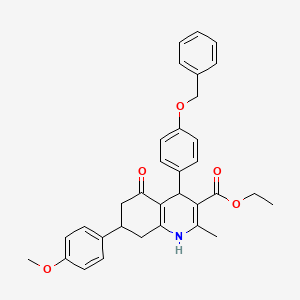 molecular formula C33H33NO5 B5197629 ethyl 4-[4-(benzyloxy)phenyl]-7-(4-methoxyphenyl)-2-methyl-5-oxo-1,4,5,6,7,8-hexahydro-3-quinolinecarboxylate 