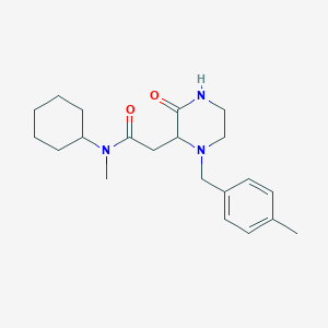 molecular formula C21H31N3O2 B5197636 N-cyclohexyl-N-methyl-2-[1-(4-methylbenzyl)-3-oxo-2-piperazinyl]acetamide 