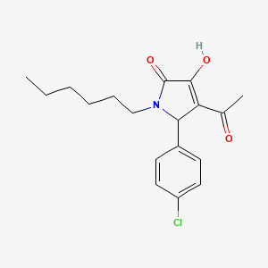 molecular formula C18H22ClNO3 B5197657 4-acetyl-5-(4-chlorophenyl)-1-hexyl-3-hydroxy-1,5-dihydro-2H-pyrrol-2-one 