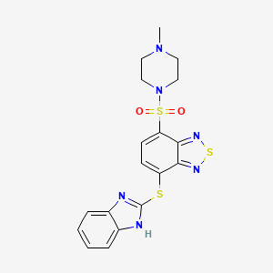 molecular formula C18H18N6O2S3 B5197668 4-(1H-benzimidazol-2-ylthio)-7-[(4-methyl-1-piperazinyl)sulfonyl]-2,1,3-benzothiadiazole 