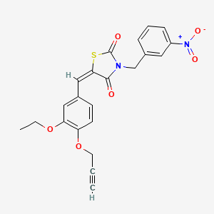 molecular formula C22H18N2O6S B5197686 5-[3-ethoxy-4-(2-propyn-1-yloxy)benzylidene]-3-(3-nitrobenzyl)-1,3-thiazolidine-2,4-dione 