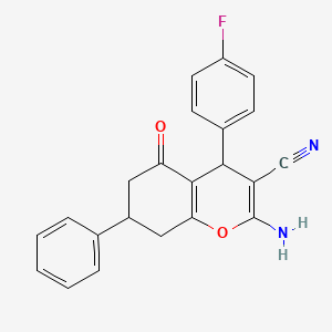 2-amino-4-(4-fluorophenyl)-5-oxo-7-phenyl-5,6,7,8-tetrahydro-4H-chromene-3-carbonitrile