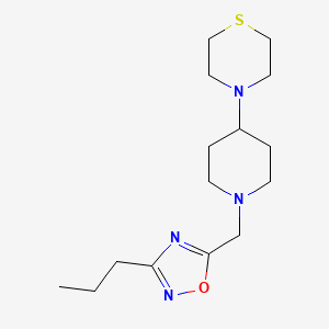 molecular formula C15H26N4OS B5197735 4-{1-[(3-propyl-1,2,4-oxadiazol-5-yl)methyl]-4-piperidinyl}thiomorpholine 
