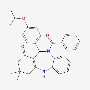 molecular formula C31H32N2O3 B5197748 10-benzoyl-11-(4-isopropoxyphenyl)-3,3-dimethyl-2,3,4,5,10,11-hexahydro-1H-dibenzo[b,e][1,4]diazepin-1-one 